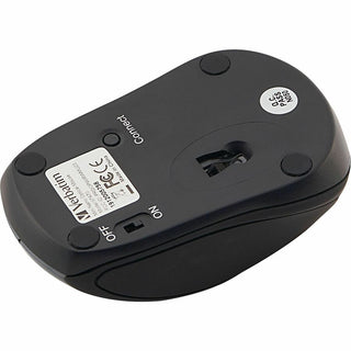 Verbatim Wireless Mini Travel Optical Mouse - Graphite - Radio Frequency - USB - 1600 dpi - Scroll Wheel