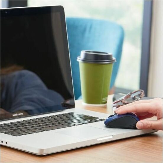 Verbatim Wireless Mini Travel Optical Mouse - Blue - Radio Frequency - USB - 1600 dpi - Scroll Wheel