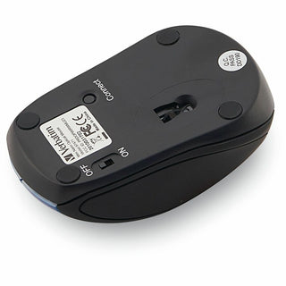 Verbatim Wireless Mini Travel Optical Mouse - Blue - Radio Frequency - USB - 1600 dpi - Scroll Wheel