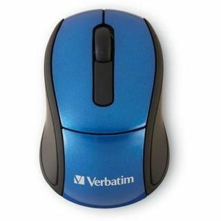 Verbatim Wireless Mini Travel Optical Mouse - Blue - Radio Frequency - USB - 1600 dpi - Scroll Wheel