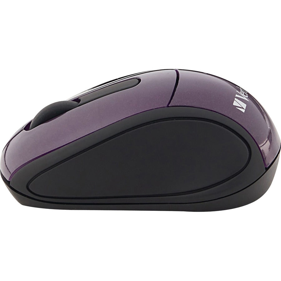 Verbatim Wireless Mini Travel Optical Mouse - Purple - Purple - 