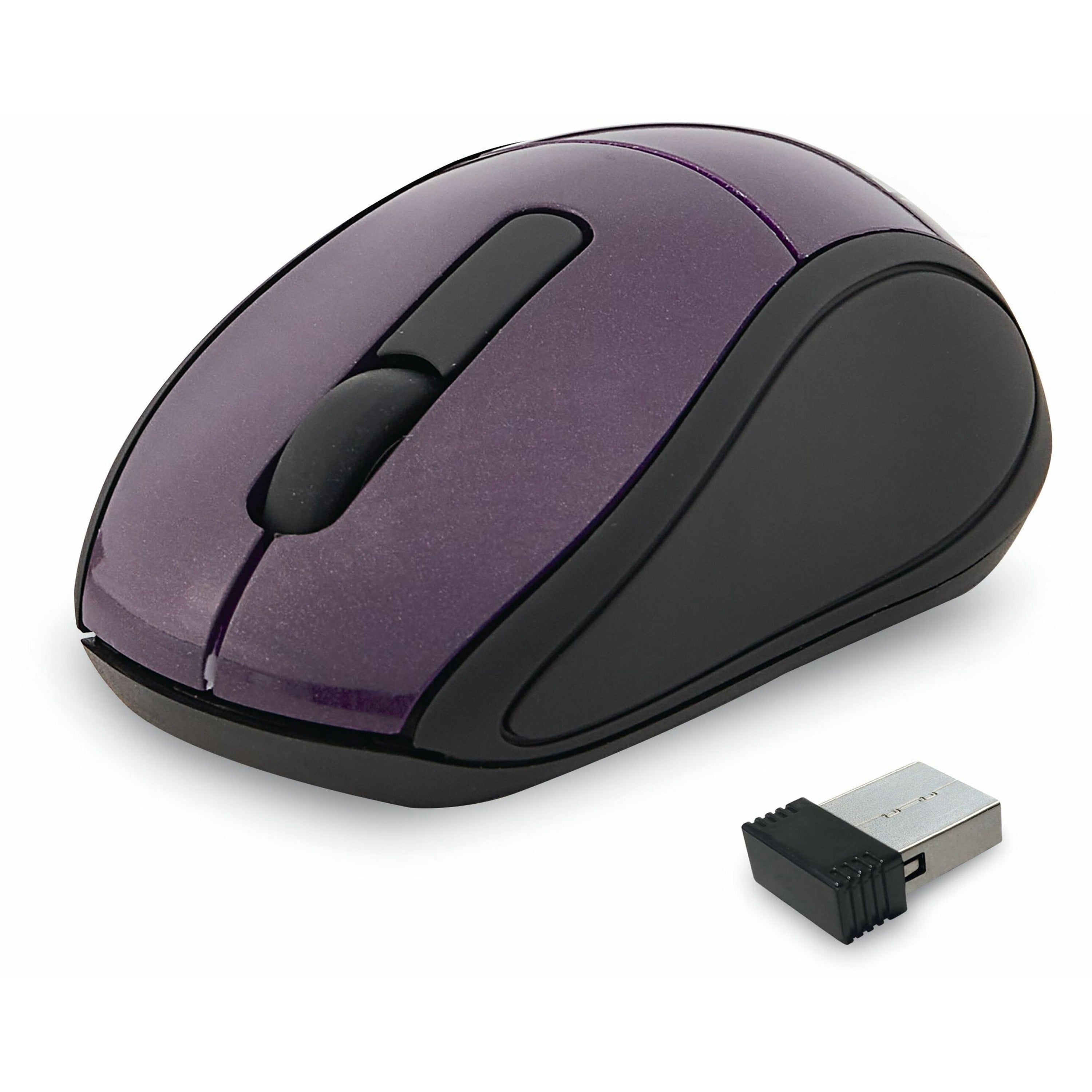 Verbatim Wireless Mini Travel Optical Mouse - Purple - Purple - 