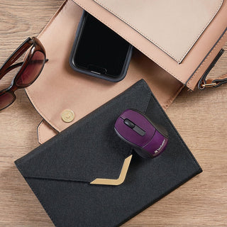 Verbatim Wireless Mini Travel Optical Mouse - Purple - Purple