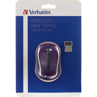 Verbatim Wireless Mini Travel Optical Mouse - Purple - Purple