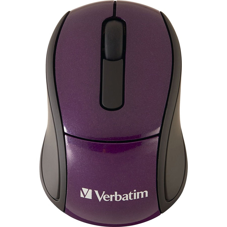 Verbatim Wireless Mini Travel Optical Mouse - Purple - Purple - 