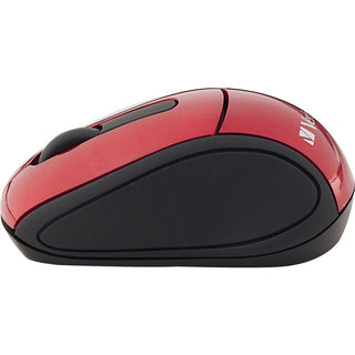 Verbatim Wireless Mini Travel Optical Mouse - Red - Radio Frequency - USB - 1600 dpi - Scroll Wheel - 
