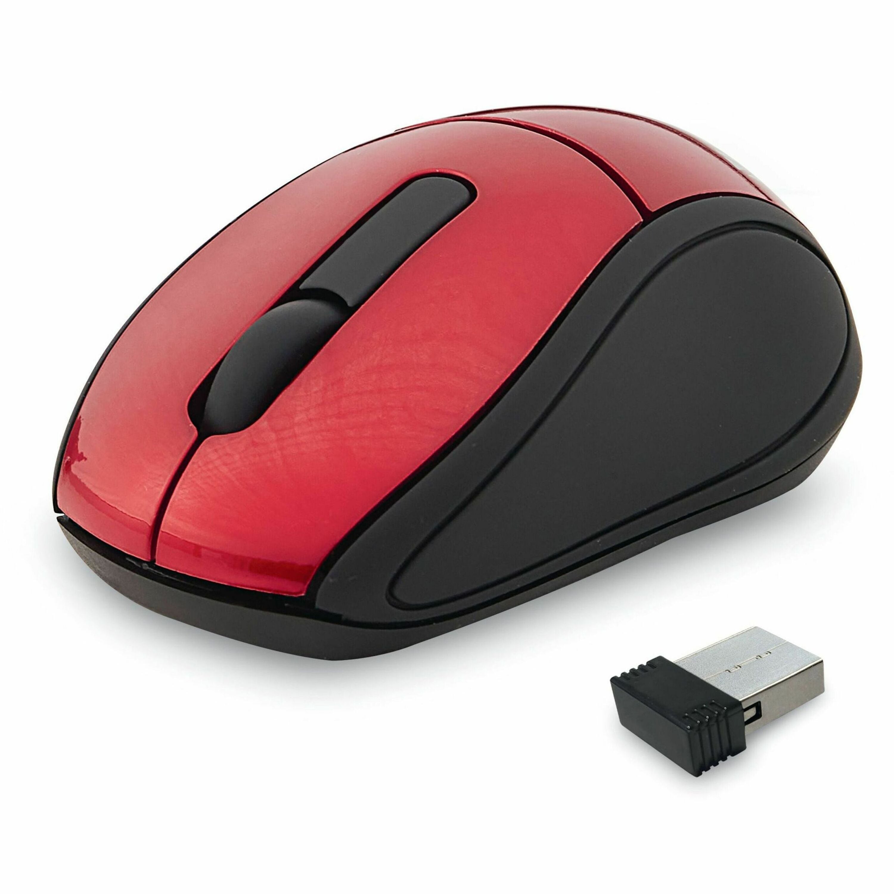 Verbatim Wireless Mini Travel Optical Mouse - Red - Radio Frequency - USB - 1600 dpi - Scroll Wheel - 