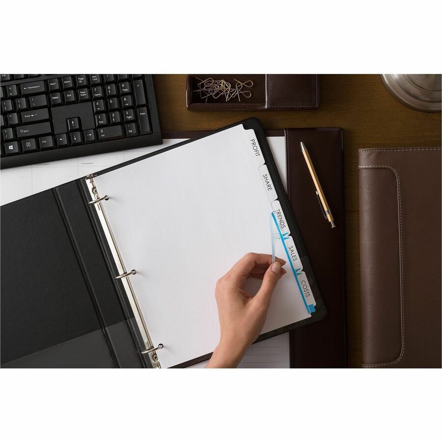 Print and Apply Index Maker Clear Label Dividers, 5-Tab, White Tabs, 11 x 8.5, White, 50 Sets
