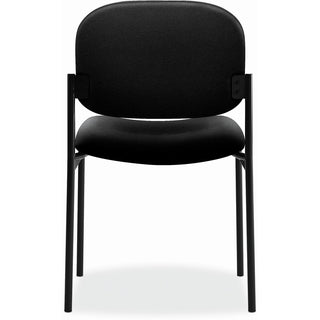 VL606 Stacking Guest Chair without Arms, Fabric Upholstery, 21.25" x 21" x 32.75", Black Seat, Black Back, Black Base