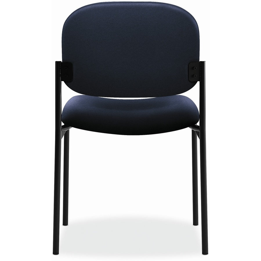 VL606 Stacking Guest Chair without Arms, Fabric Upholstery, 21.25" x 21" x 32.75", Navy Seat, Navy Back, Black Base