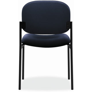 VL606 Stacking Guest Chair without Arms, Fabric Upholstery, 21.25" x 21" x 32.75", Navy Seat, Navy Back, Black Base