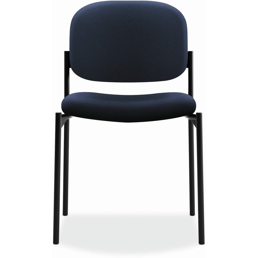VL606 Stacking Guest Chair without Arms, Fabric Upholstery, 21.25" x 21" x 32.75", Navy Seat, Navy Back, Black Base