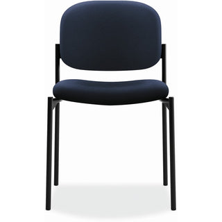 VL606 Stacking Guest Chair without Arms, Fabric Upholstery, 21.25" x 21" x 32.75", Navy Seat, Navy Back, Black Base