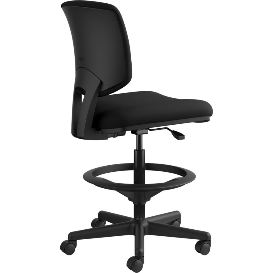 Volt Series Adjustable Task Stool, Supports Up to 275 lb, 22.88" to 32.38" Seat Height, Black