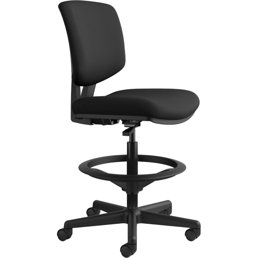 Volt Series Adjustable Task Stool, Supports Up to 275 lb, 22.88" to 32.38" Seat Height, Black