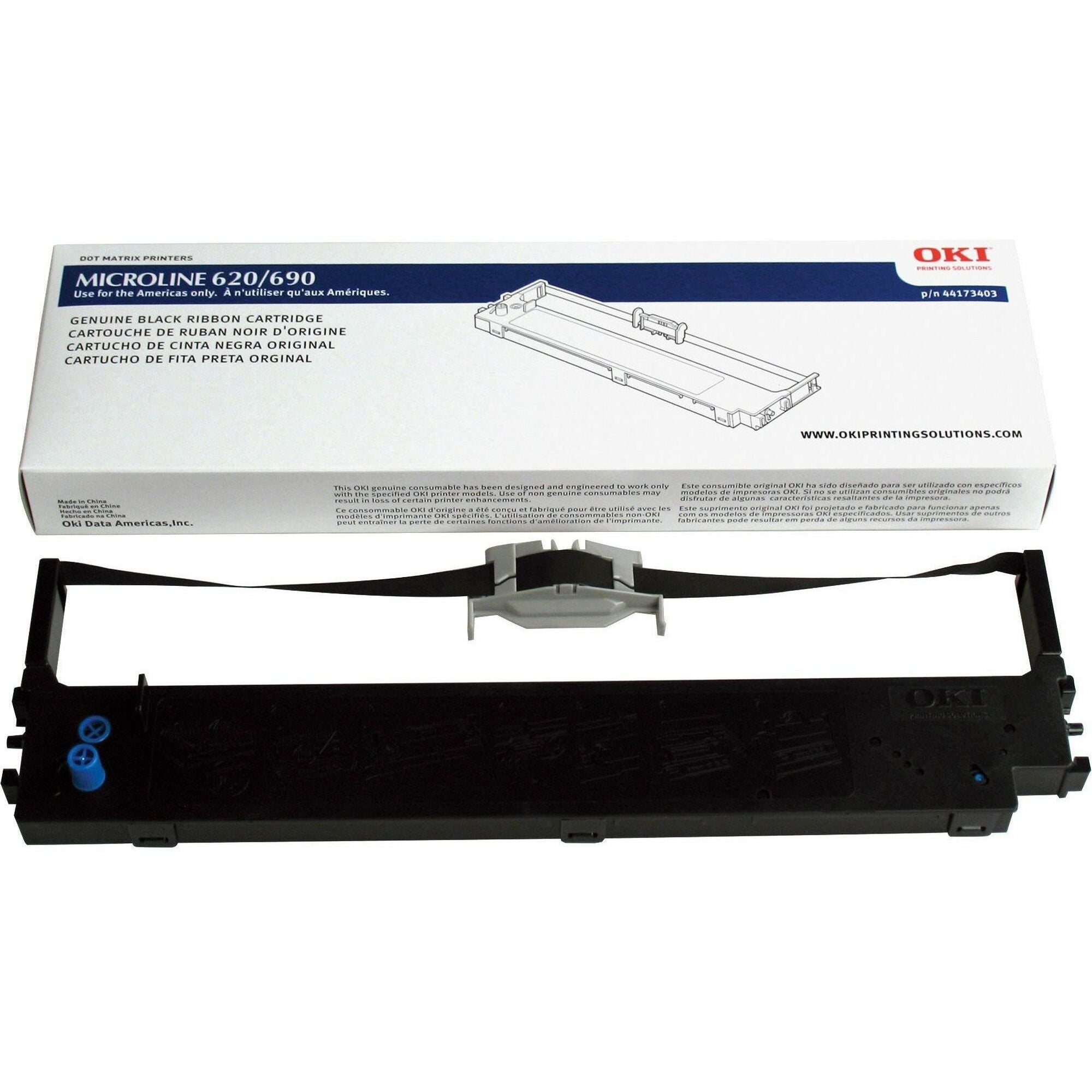 Oki Ribbon Cartridge - Dot Matrix - 8 Million Characters - Black - 1 Each - 