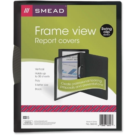 smead-frame-view-poly-report-covers-with-swing-clip-letter-8-1-2-x-11-sheet-size-30-sheet-capacity-polypropylene-black-5-pack_smd86043 - 8