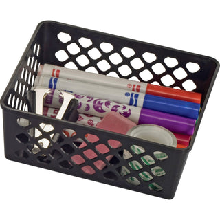 Recycled Supply Basket, Plastic, 6.13 x 5 x 2.38, Black, 3/Pack