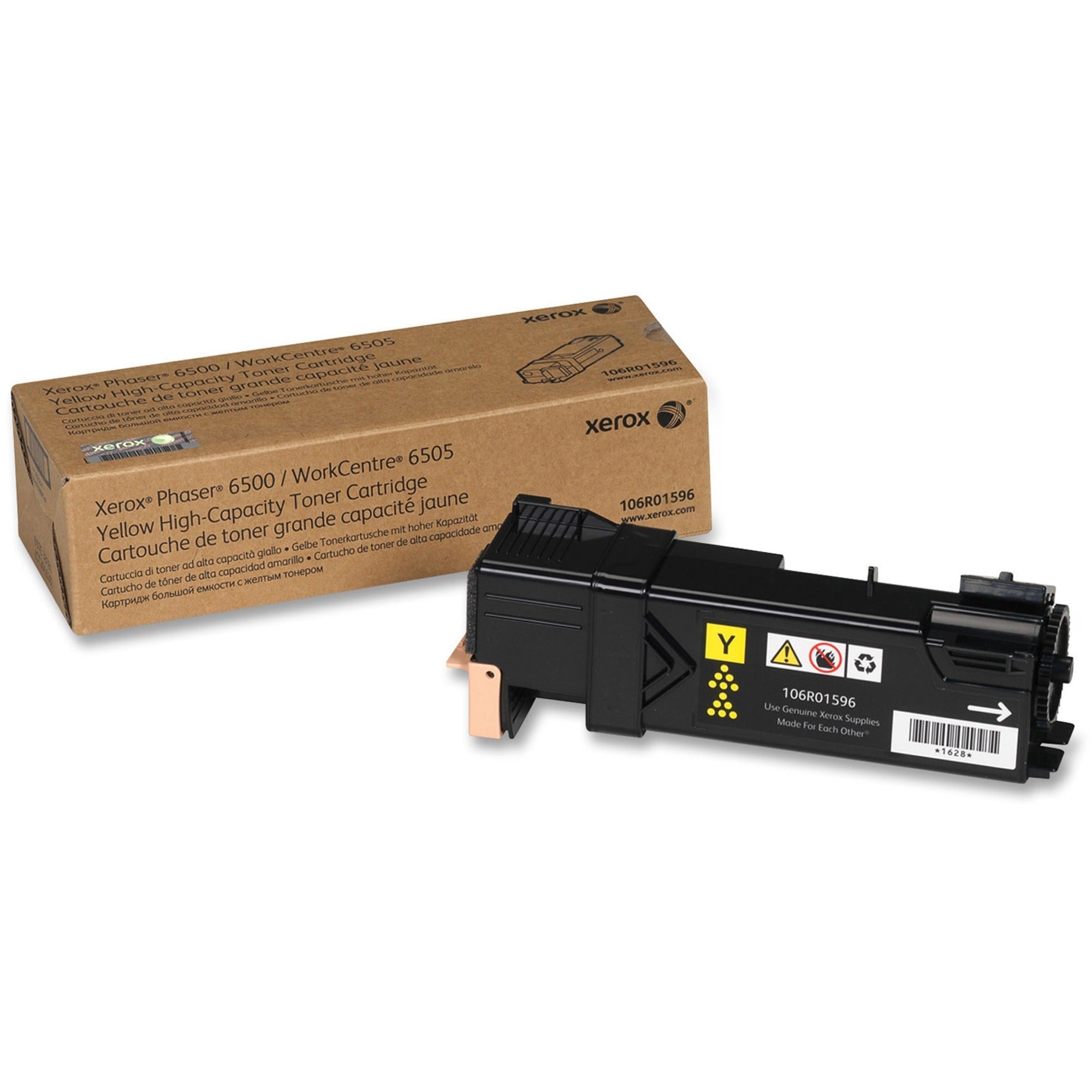 106R01596 High-Yield Toner, 2,500 Page-Yield, Yellow