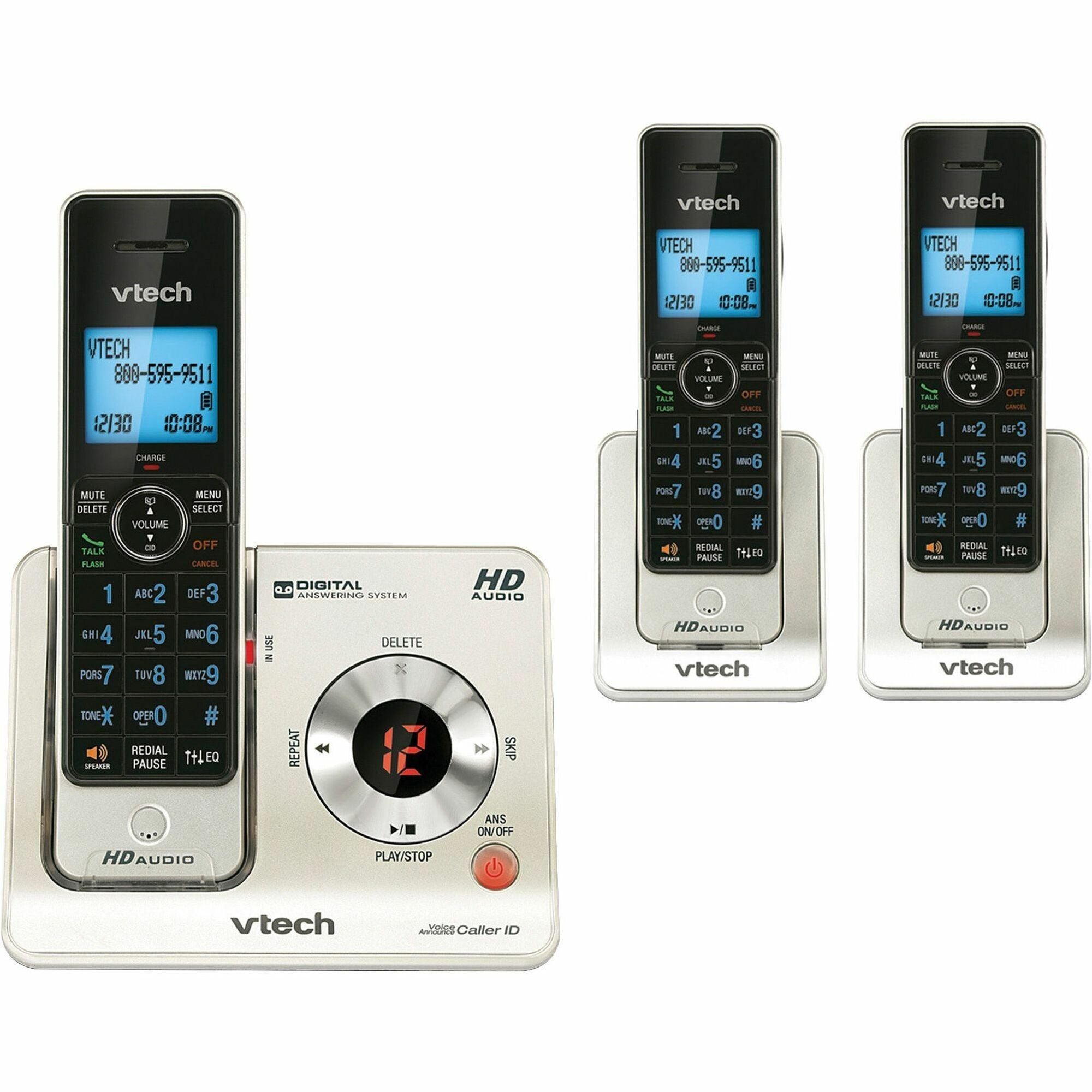 LS6425-3 DECT 6.0 Cordless Voice Announce Answering System