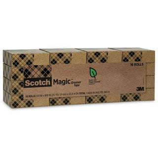 Magic Greener Tape, 1" Core, 0.75" x 75 ft, Clear, 16/Pack