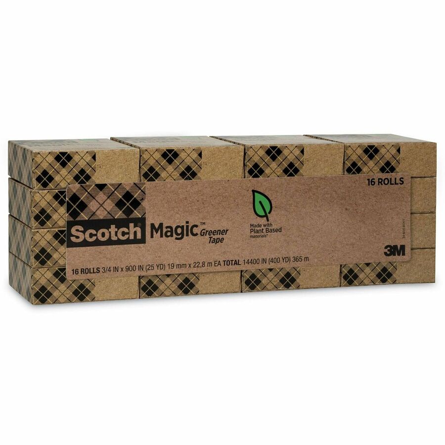 Magic Greener Tape, 1" Core, 0.75" x 75 ft, Clear, 16/Pack