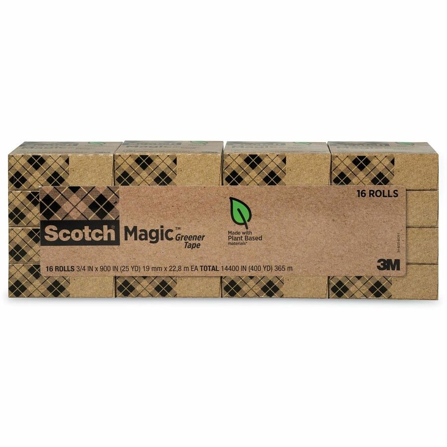 Magic Greener Tape, 1" Core, 0.75" x 75 ft, Clear, 16/Pack