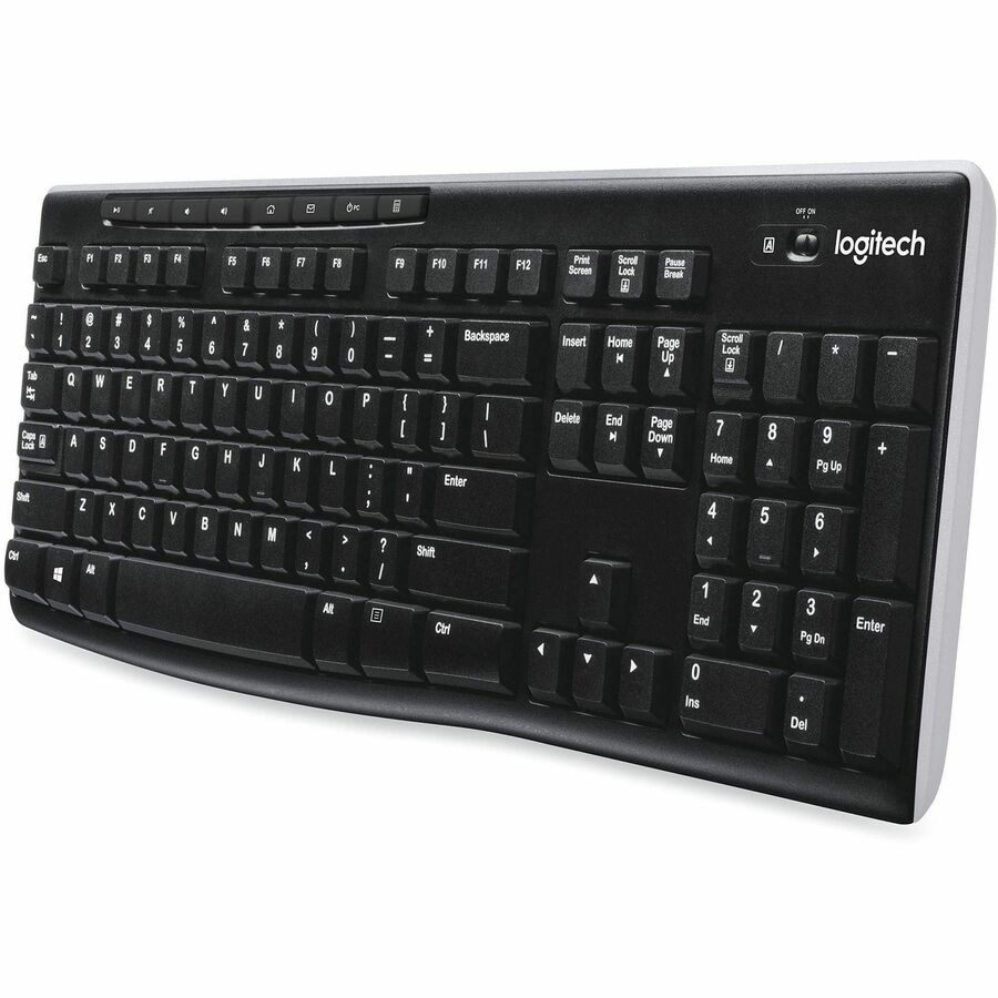 K270 Wireless Keyboard, USB Unifying Receiver, Black
