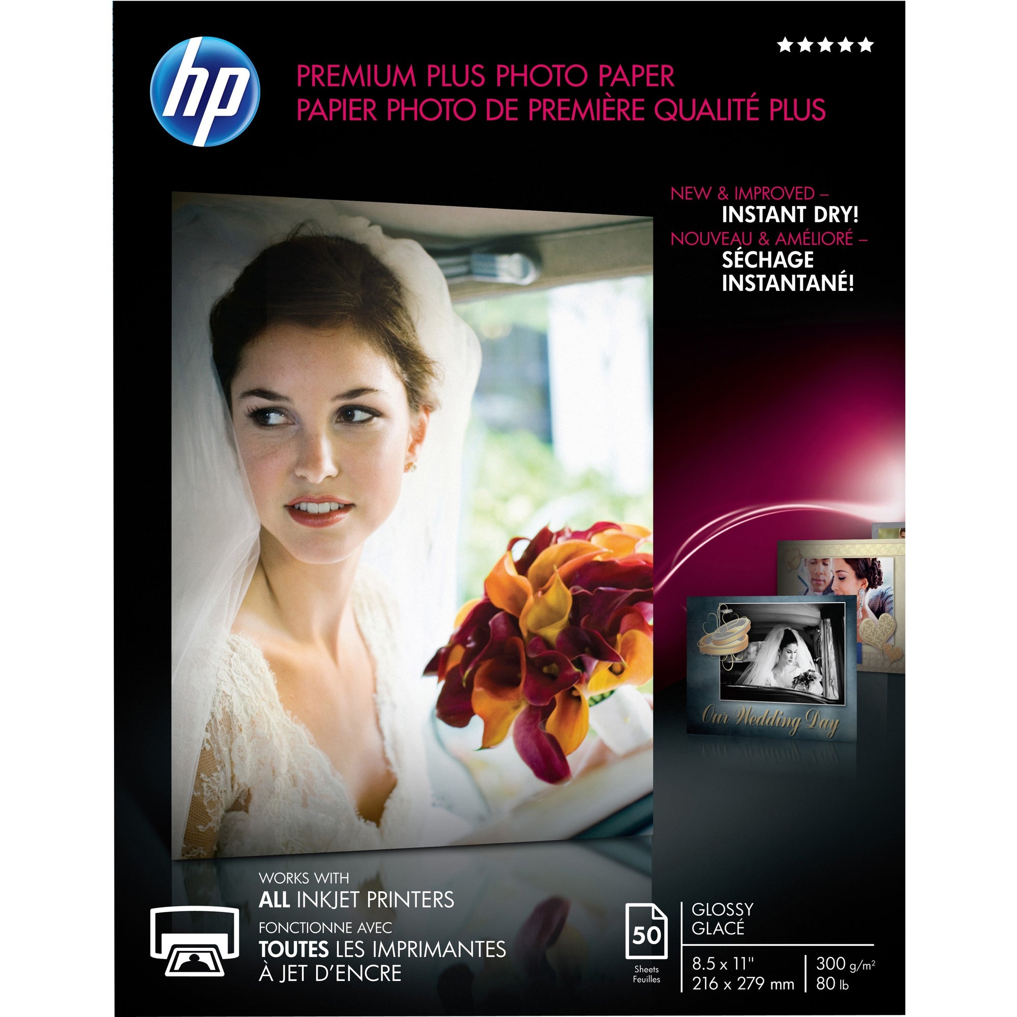 Premium Plus Photo Paper, 11.5 mil, 8.5 x 11, Glossy White, 50/Pack