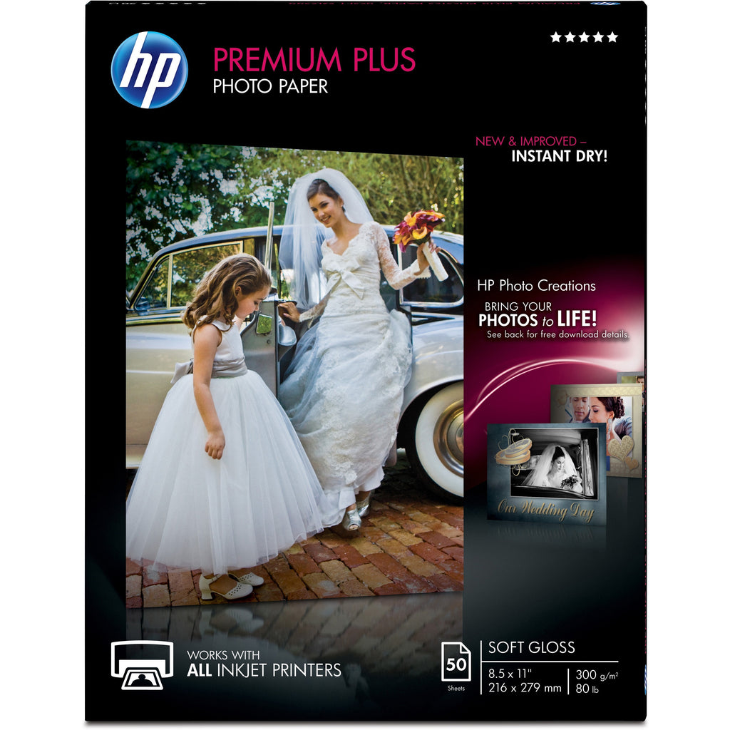 Premium Plus Photo Paper, 11.5 mil, 8.5 x 11, Soft-Gloss White, 50/Pack