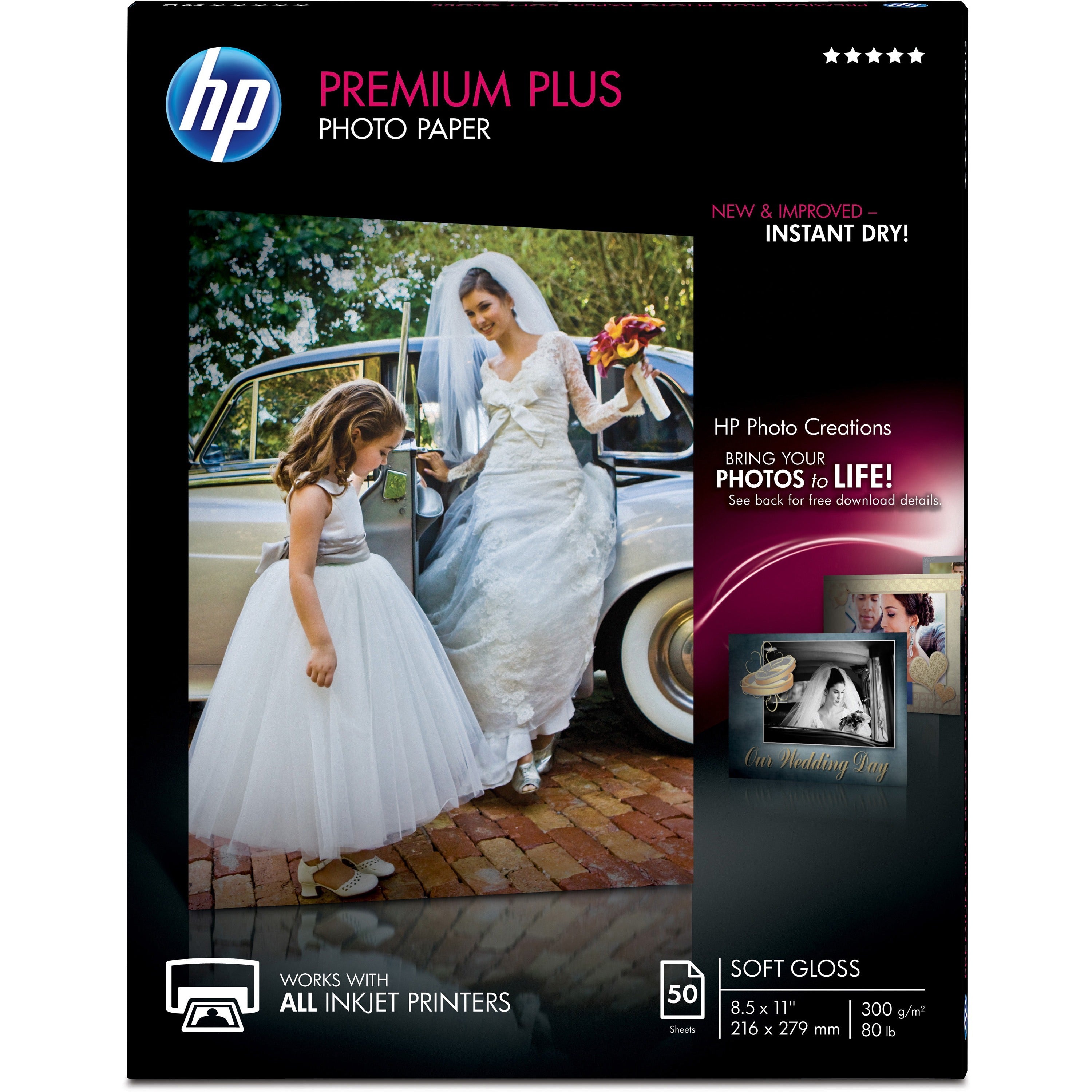 Premium Plus Photo Paper, 11.5 mil, 8.5 x 11, Soft-Gloss White, 50/Pack