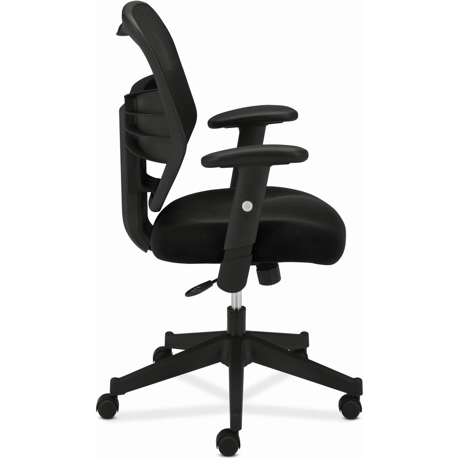 VL531 Mesh High-Back Task Chair with Adjustable Arms, Supports Up to 250 lb, 18" to 22" Seat Height, Black