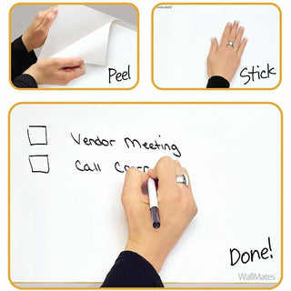 WallMates Self-Adhesive Dry Erase Yearly Planning Surfaces, 24 x 18, White/Gray/Orange Sheets, 12-Month (Jan to Dec): 2024