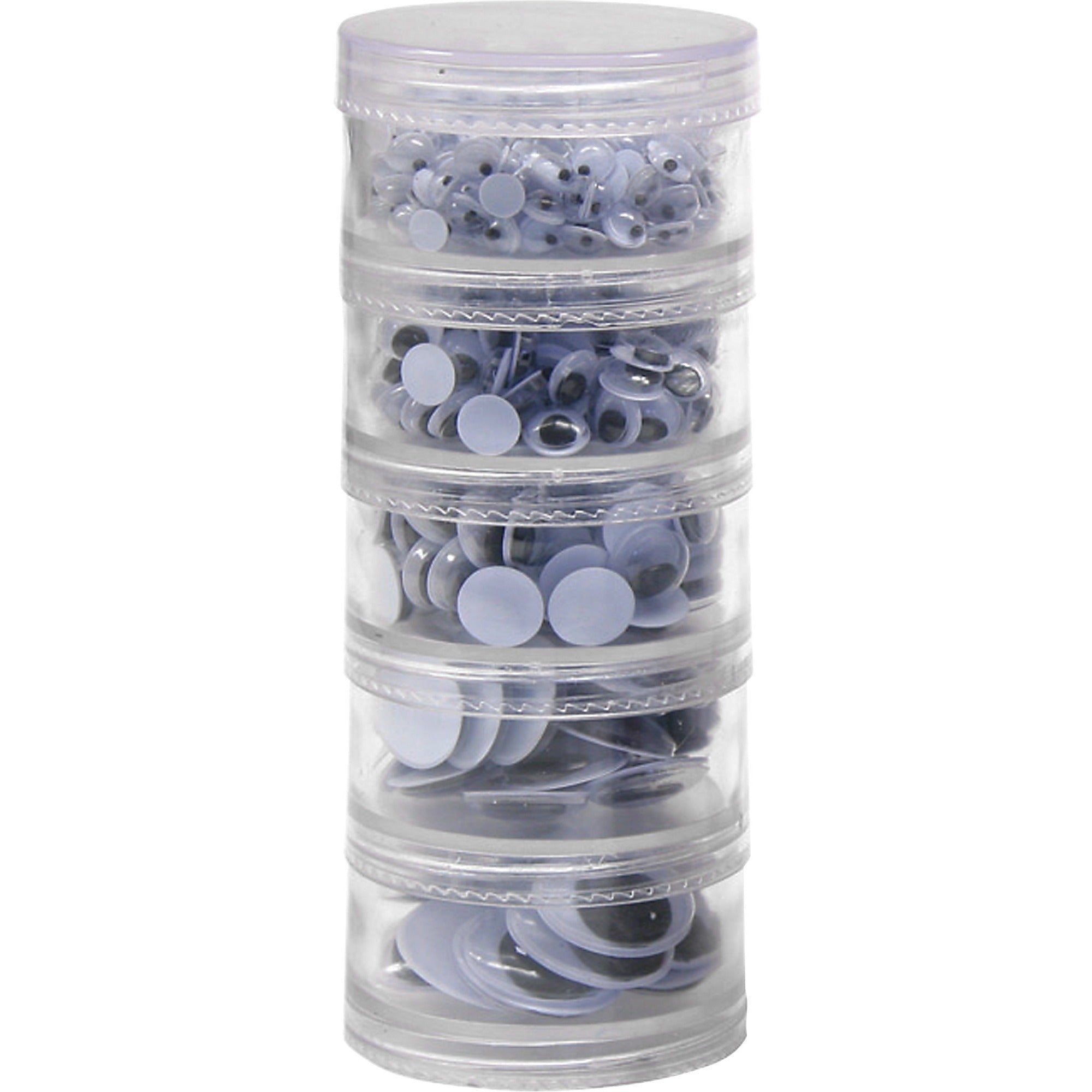Creativity Street Storage Stacker Wiggle Eyes - Craft - 560 Piece(s) - 560 / Set - Assorted - 