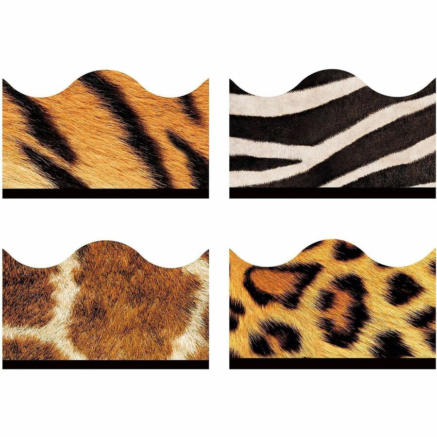 Terrific Trimmers Print Board Trim, 2.25" x 156 ft, Animal Prints, Assorted Colors/Designs