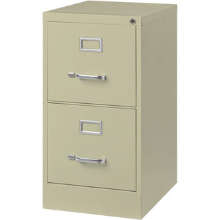 Lorell Fortress Series 22" Commercial-Grade Vertical File Cabinet - 15" x 22" x 28.4" - 2 x Drawer(s) for File - Letter - Lockable, Ball-bearing Suspension - Putty - Steel - Recycled