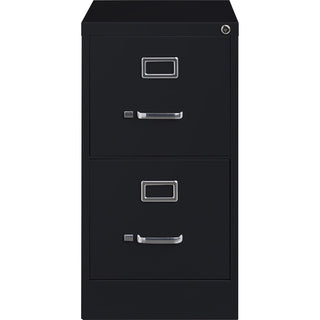 Lorell Fortress Series 22" Commercial-Grade Vertical File Cabinet - 15" x 22" x 28.4" - 2 x Drawer(s) for File - Letter - Lockable, Ball-bearing Suspension - Black - Steel - Recycled