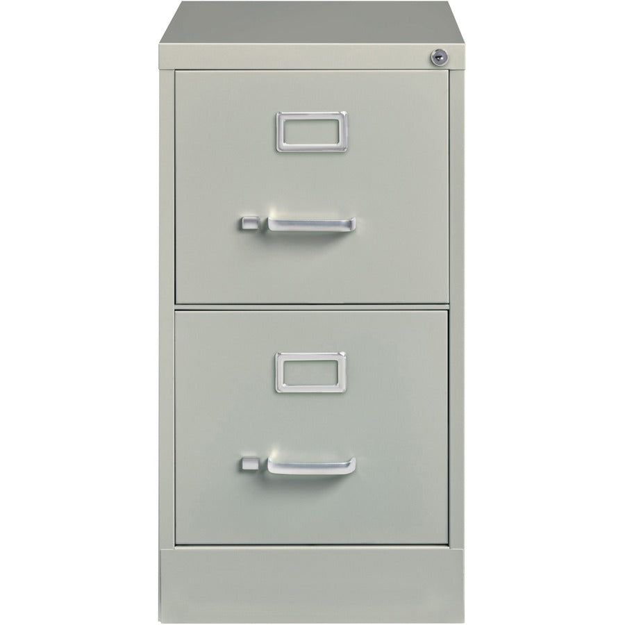 Lorell Fortress Series 22" Commercial-Grade Vertical File Cabinet - 15" x 22" x 28.4" - 2 x Drawer(s) for File - Letter - Lockable, Ball-bearing Suspension - Light Gray - Steel - Recycled