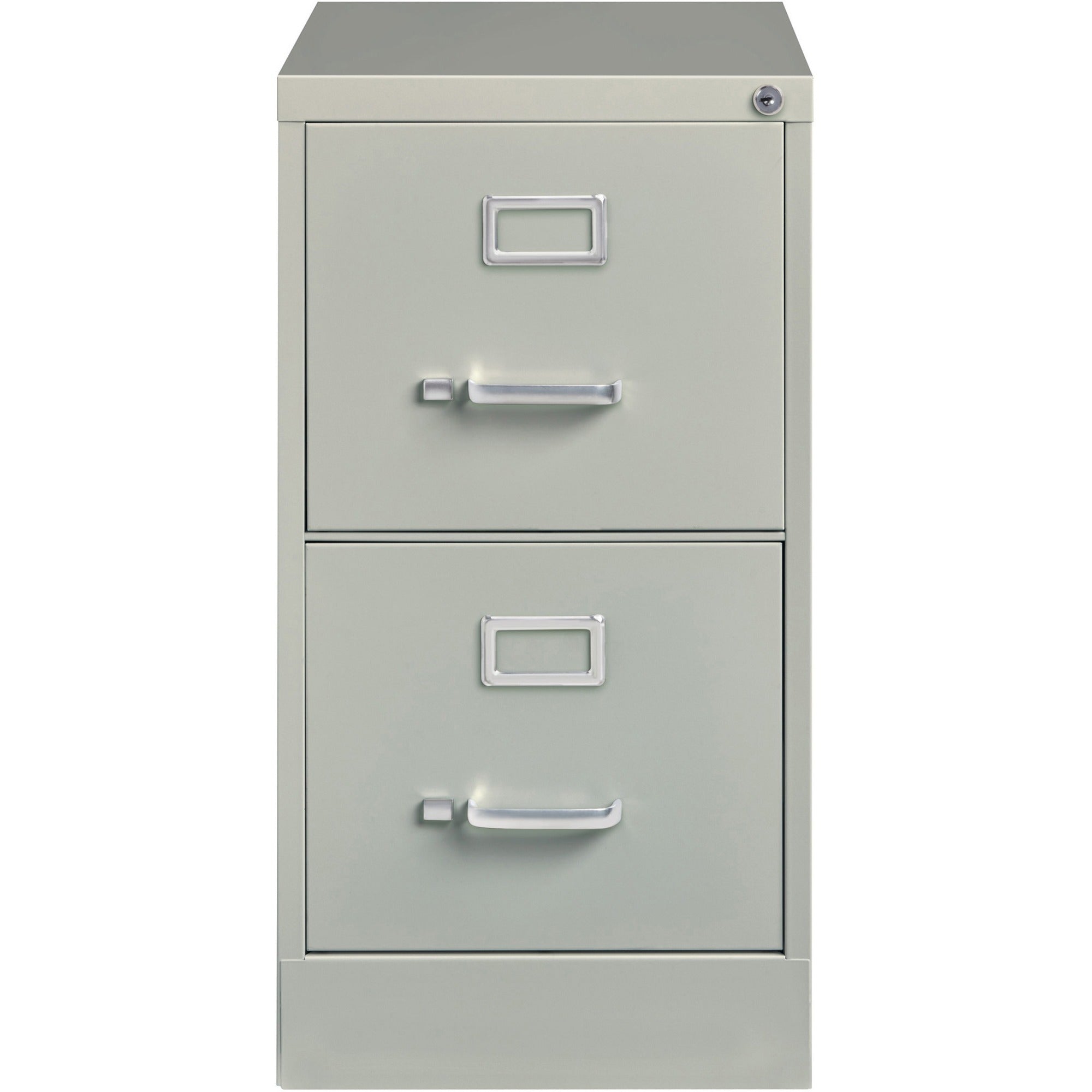 Lorell Fortress Series 22" Commercial-Grade Vertical File Cabinet - 15" x 22" x 28.4" - 2 x Drawer(s) for File - Letter - Lockable, Ball-bearing Suspension - Light Gray - Steel - Recycled - 
