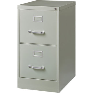 Lorell Fortress Series 22" Commercial-Grade Vertical File Cabinet - 15" x 22" x 28.4" - 2 x Drawer(s) for File - Letter - Lockable, Ball-bearing Suspension - Light Gray - Steel - Recycled