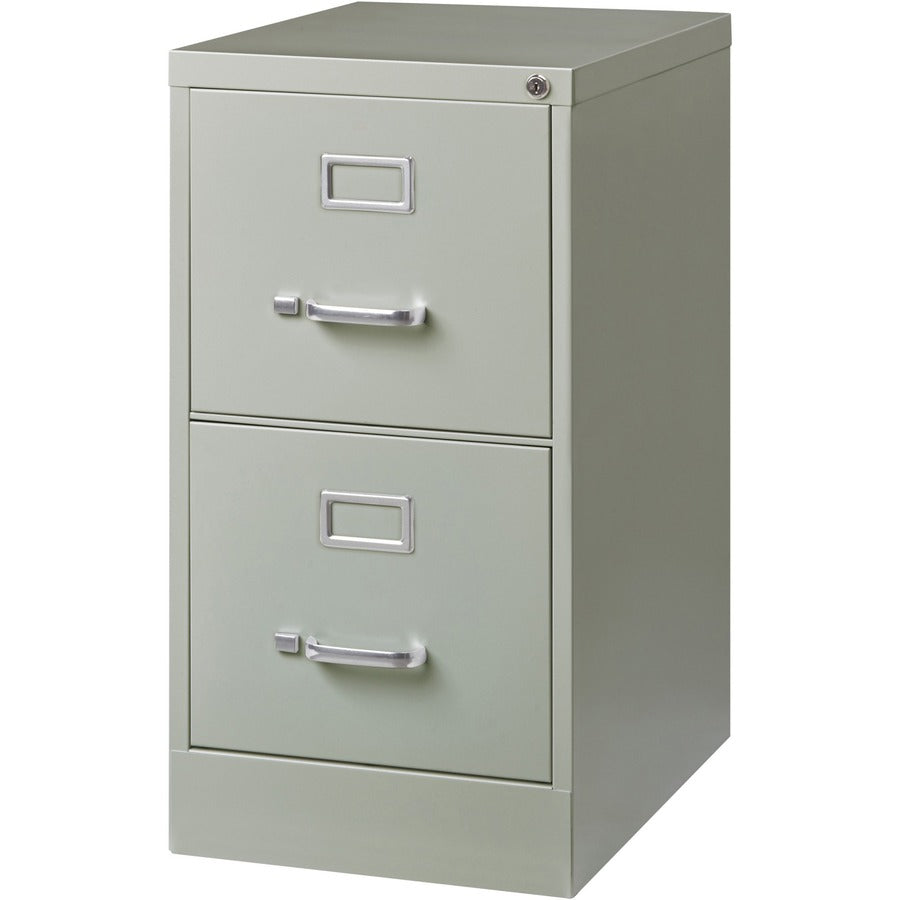 Lorell Fortress Series 22" Commercial-Grade Vertical File Cabinet - 15" x 22" x 28.4" - 2 x Drawer(s) for File - Letter - Lockable, Ball-bearing Suspension - Light Gray - Steel - Recycled