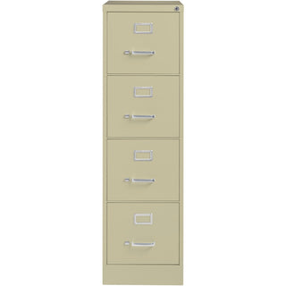 Lorell Fortress Series 22" Commercial-Grade Vertical File Cabinet - 15" x 22" x 52" - 4 x Drawer(s) for File - Letter - Lockable, Ball-bearing Suspension - Putty - Steel - Recycled