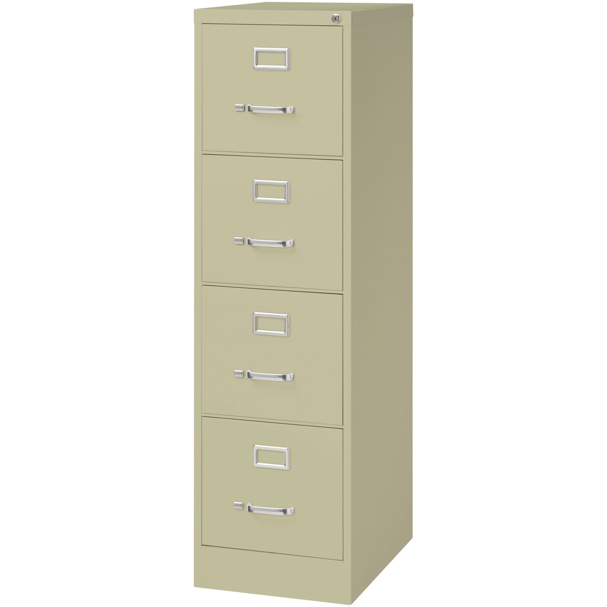 Lorell Fortress Series 22" Commercial-Grade Vertical File Cabinet - 15" x 22" x 52" - 4 x Drawer(s) for File - Letter - Lockable, Ball-bearing Suspension - Putty - Steel - Recycled - 