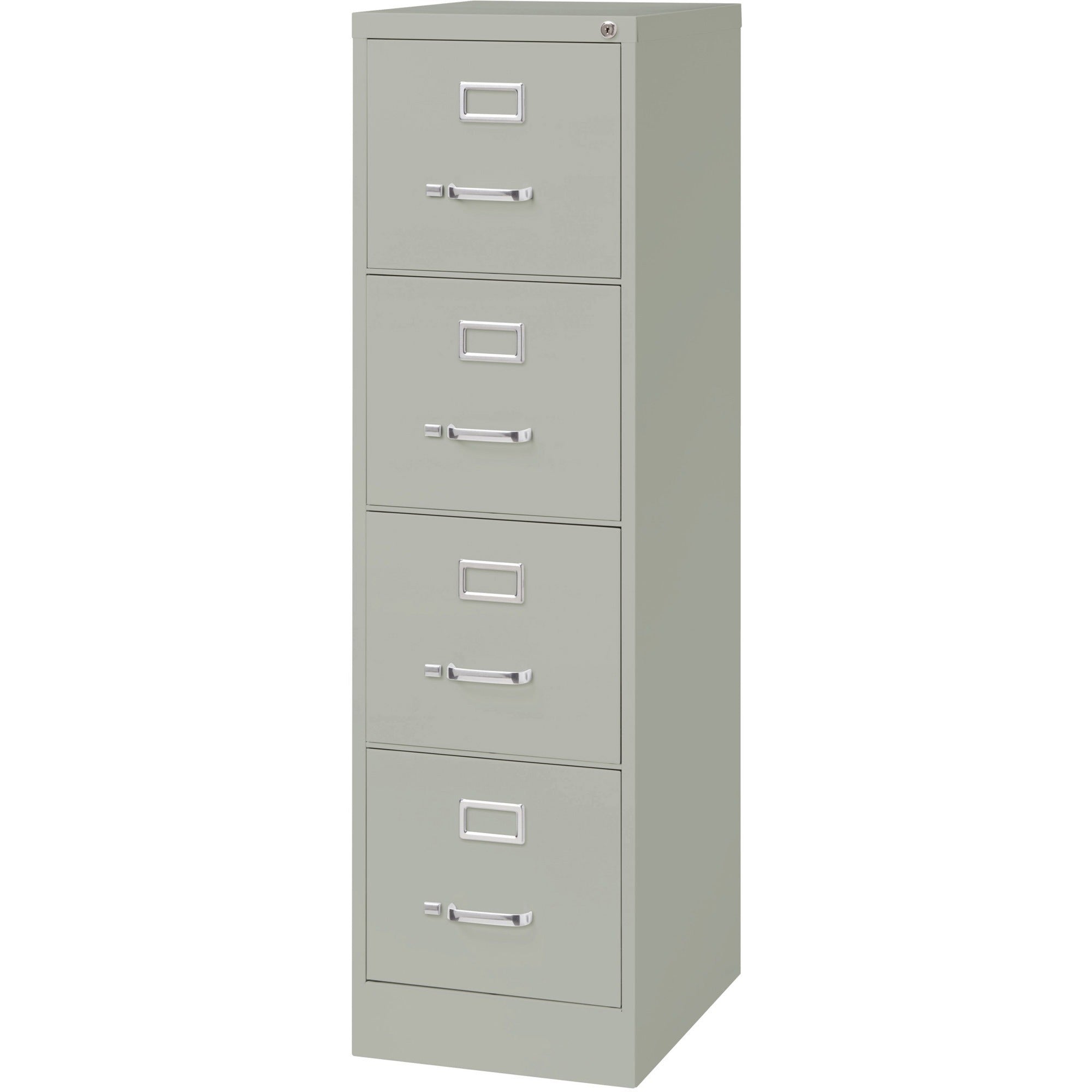 Lorell Fortress Series 22" Commercial-Grade Vertical File Cabinet - 15" x 22" x 52" - 4 x Drawer(s) for File - Letter - Lockable, Ball-bearing Suspension - Light Gray - Steel - Recycled - 