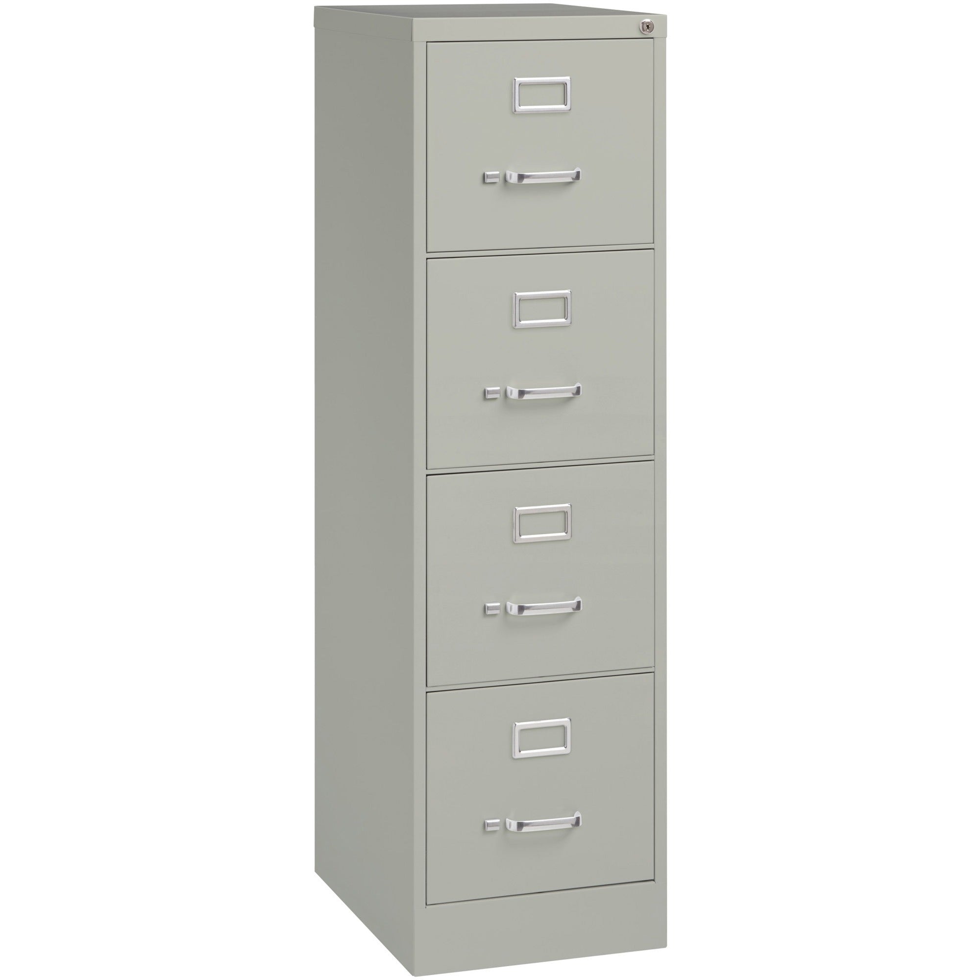 Lorell Fortress Series 22" Commercial-Grade Vertical File Cabinet - 15" x 22" x 52" - 4 x Drawer(s) for File - Letter - Lockable, Ball-bearing Suspension - Light Gray - Steel - Recycled - 