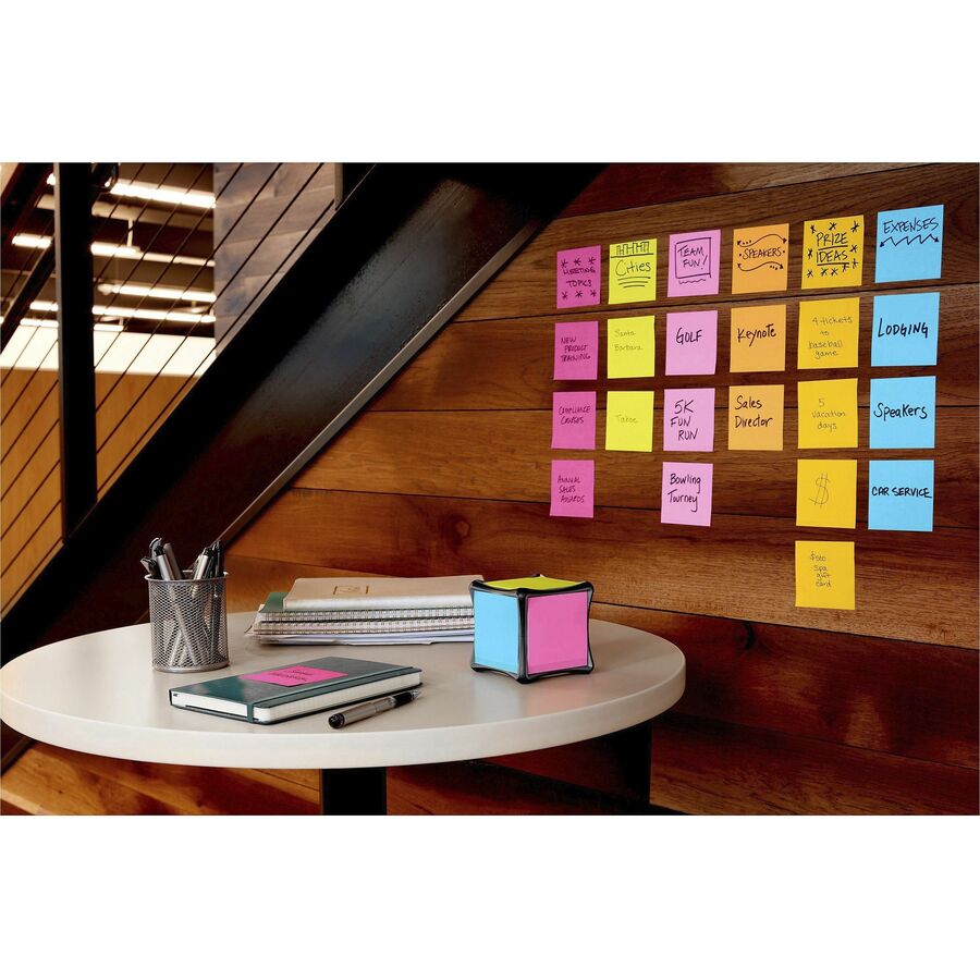 Post-it Super Sticky Full Adhesive Notes - 300 x Yellow - 3" x 3" - Square - 25 Sheets per Pad - Unruled - Sunnyside - Paper - 12 / Pack - 