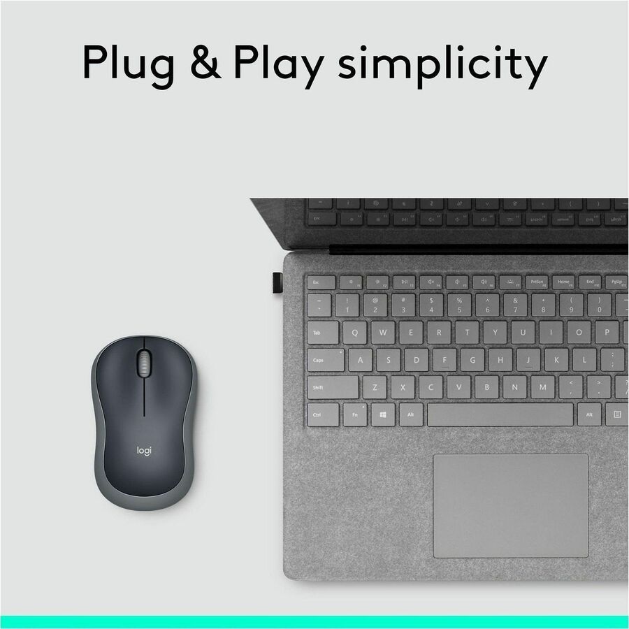 M185 Wireless Mouse, 2.4 GHz Frequency/30 ft Wireless Range, Left/Right Hand Use, Black