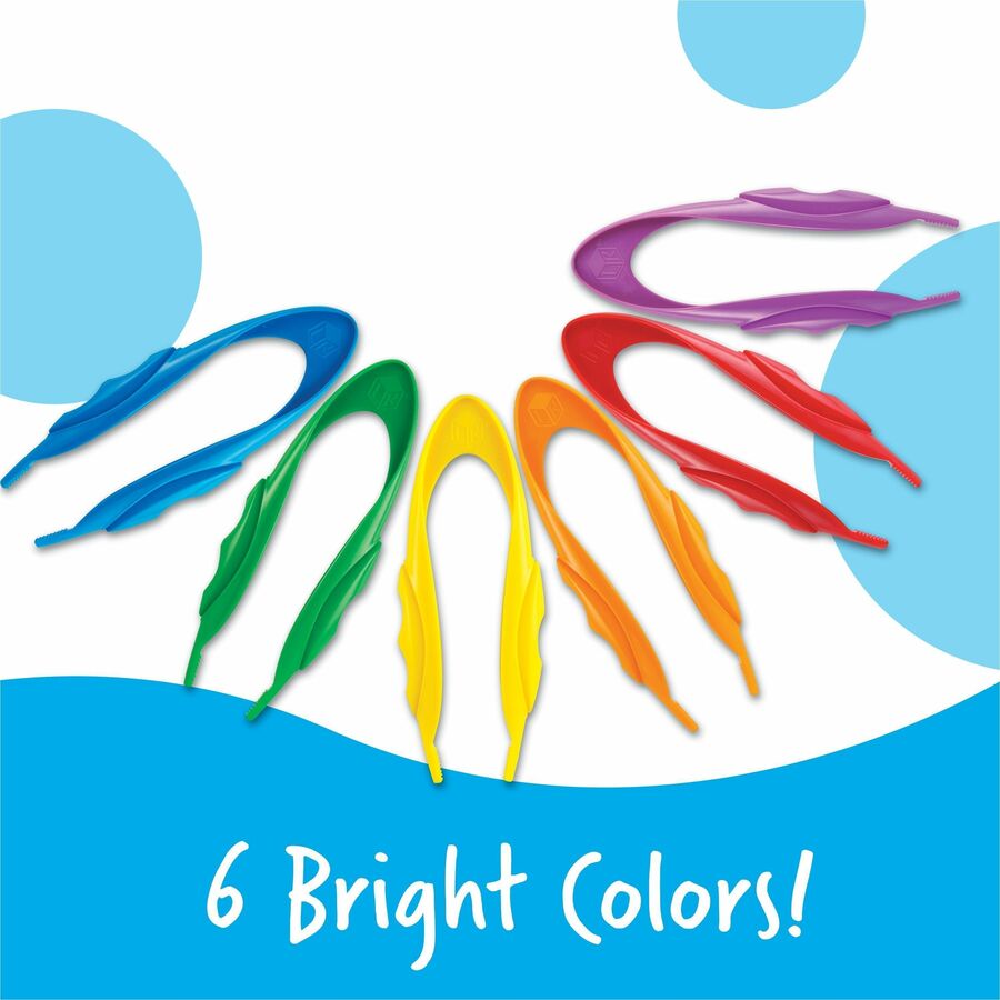 Learning Resources Jumbo Tweezers Set - Theme/Subject: Learning - Skill Learning: Fine Motor, Sensory Perception, Eye-hand Coordination - 3-6 Year - Red, Blue, Green, Yellow, Orange, Purple