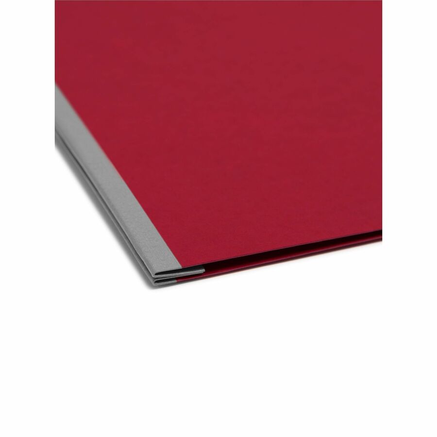 Smead Letter Recycled Fastener Folder - 3" Folder Capacity - 8 1/2" x 11" - 350 Sheet Capacity - 3" Expansion - 1 Fastener(s) - Pressboard - Bright Red - 100% Paper Recycled - 1 Each