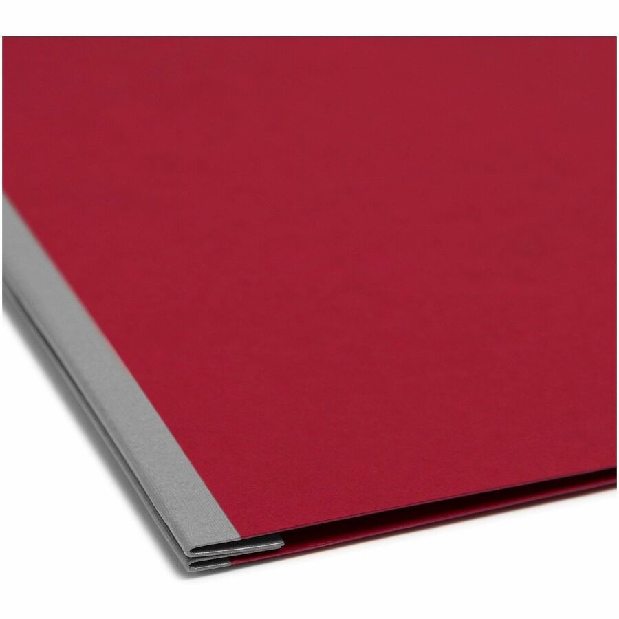 Smead Letter Recycled Fastener Folder - 3" Folder Capacity - 8 1/2" x 11" - 350 Sheet Capacity - 3" Expansion - 1 Fastener(s) - Pressboard - Bright Red - 100% Paper Recycled - 1 Each